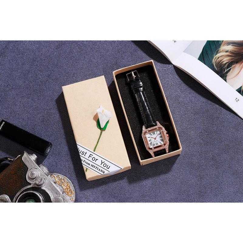 Легкие роскошные женские часы с римскими бриллиантами, модные подарочные кварцевые часы