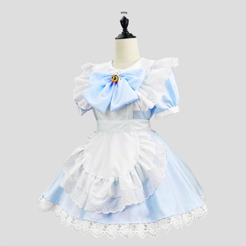 Черно-белый милый костюм горничной-зайчика Лолиты