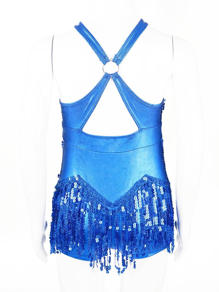 Детское боди для латинских танцев Ча-Ча с бахромой, купальник с блестками и кисточками, костюм для выступлений, одежда для танго, джаза, танцев