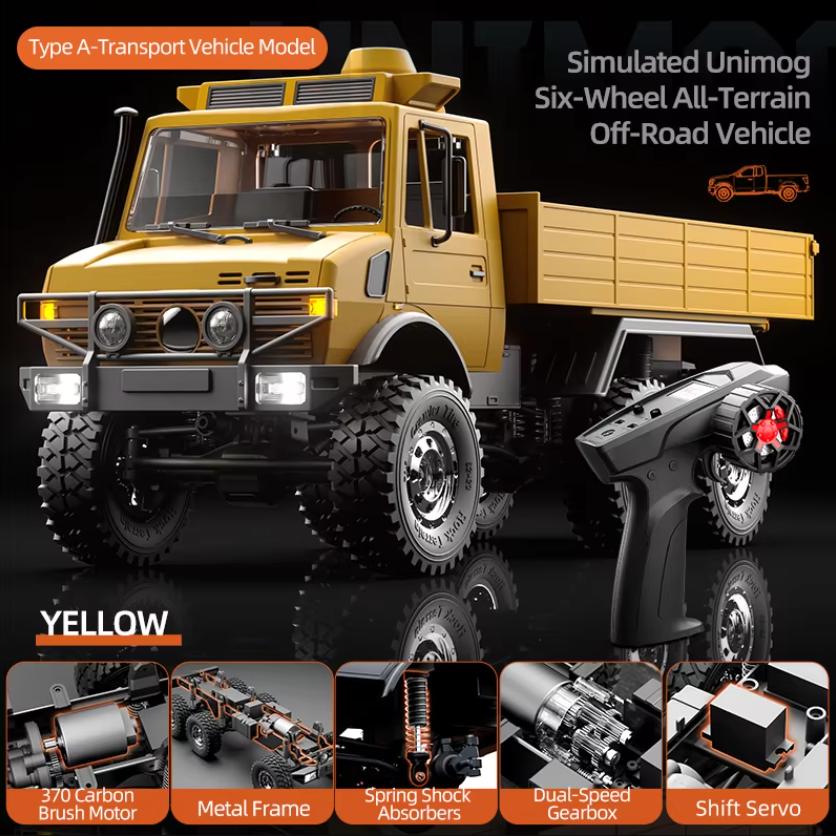 JJRC C8823 Unimog Simulation Model Car Full Scale Suspension Carbon Brush 2.4G Off Road Remote Control Car Children Toy