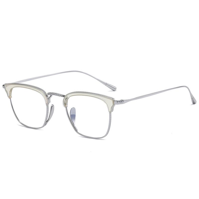 Fashion Handmade Thick Titanium Rectangle Design Square Eyeglasses Optical Eyewear Over Size Prescription Glasses