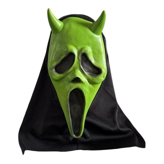 Маска лица дьявола для взрослых, маска призрака для крика ужаса на все лицо для Хэллоуина, маскарадной вечеринки, костюма, реквизит для косплея