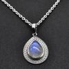 Solid 925 Sterling Silver Moonstone Gemstone Handmade Designer Birthstone Necklace Gift For Mom Wedding Gift