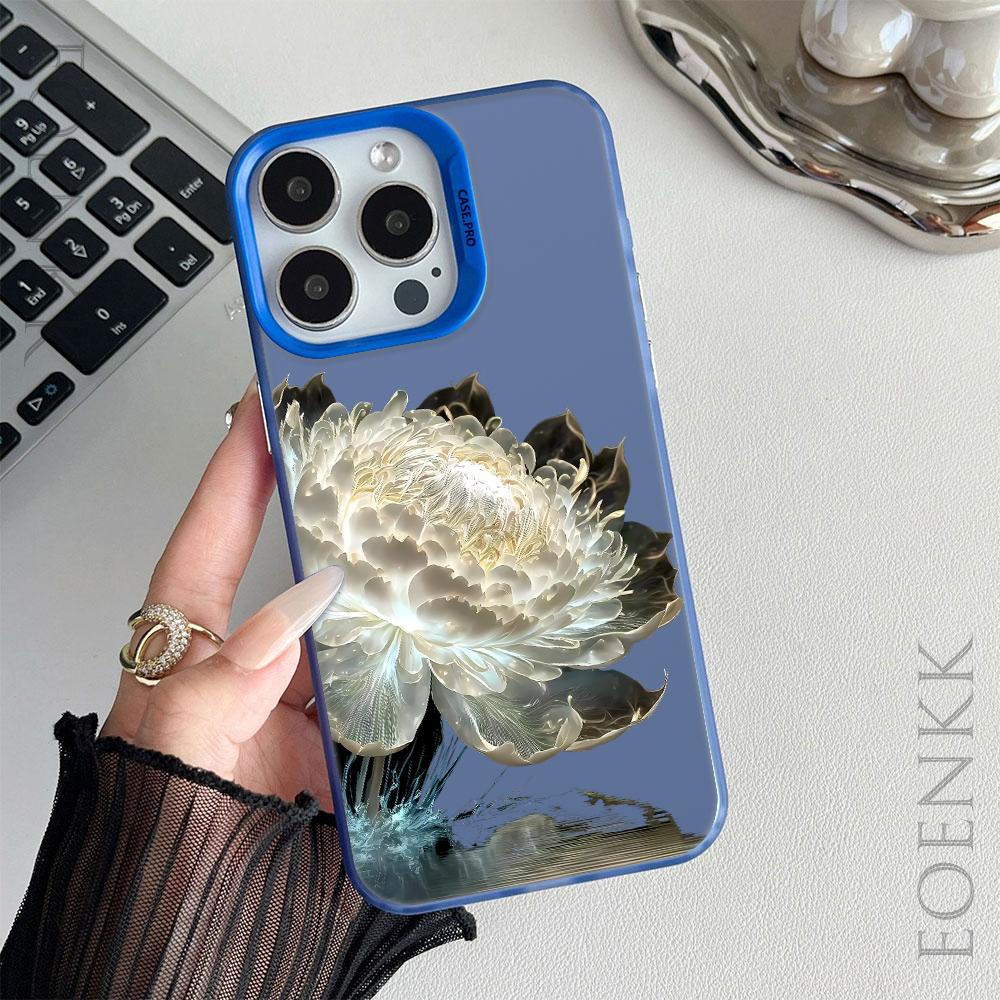 Роскошный защитный чехол Lotus Flower Anti-Drop для iPhone 16 Pro Max 15 14 13 12 11 Pro XR XS X 7 8 Plus с защитным покрытием для объектива