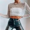 Топ женский Slim Fit Me Long Sve с круглым вырезом и принтом Street Sle, полиэстер, лето, ультракороткий, яркий тил