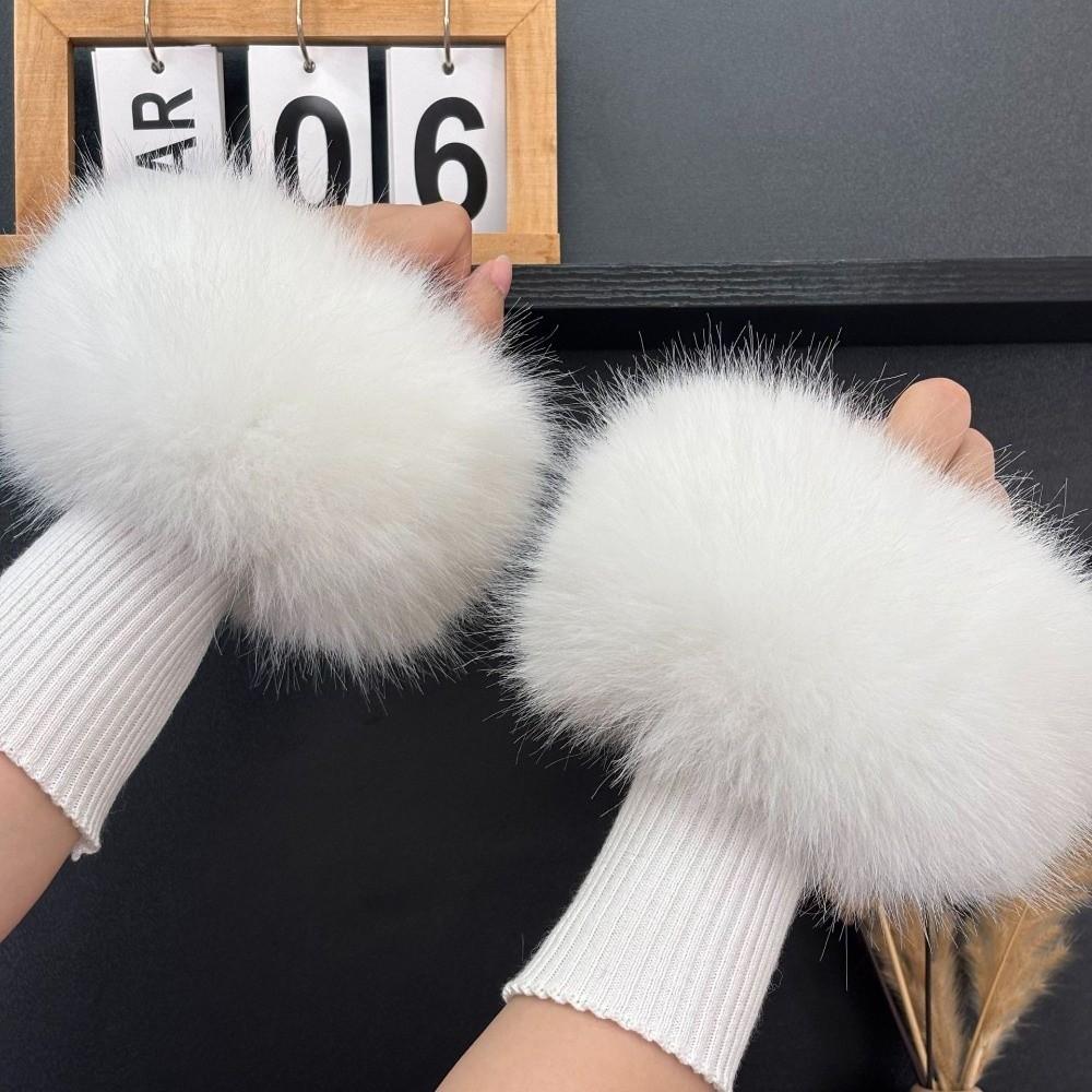 Soft Fluffy Wrist Cuffs Stretch Knitted Bands Coat Cuff Trim New Wrist Warmers For Women