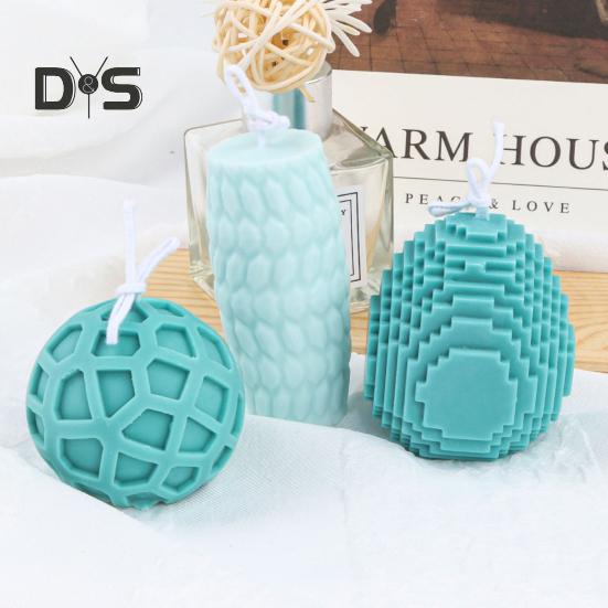 Силиконовая литейная форма с антипригарным покрытием, модная вертикальная волнистая форма, форма для литья свечей в форме яйца