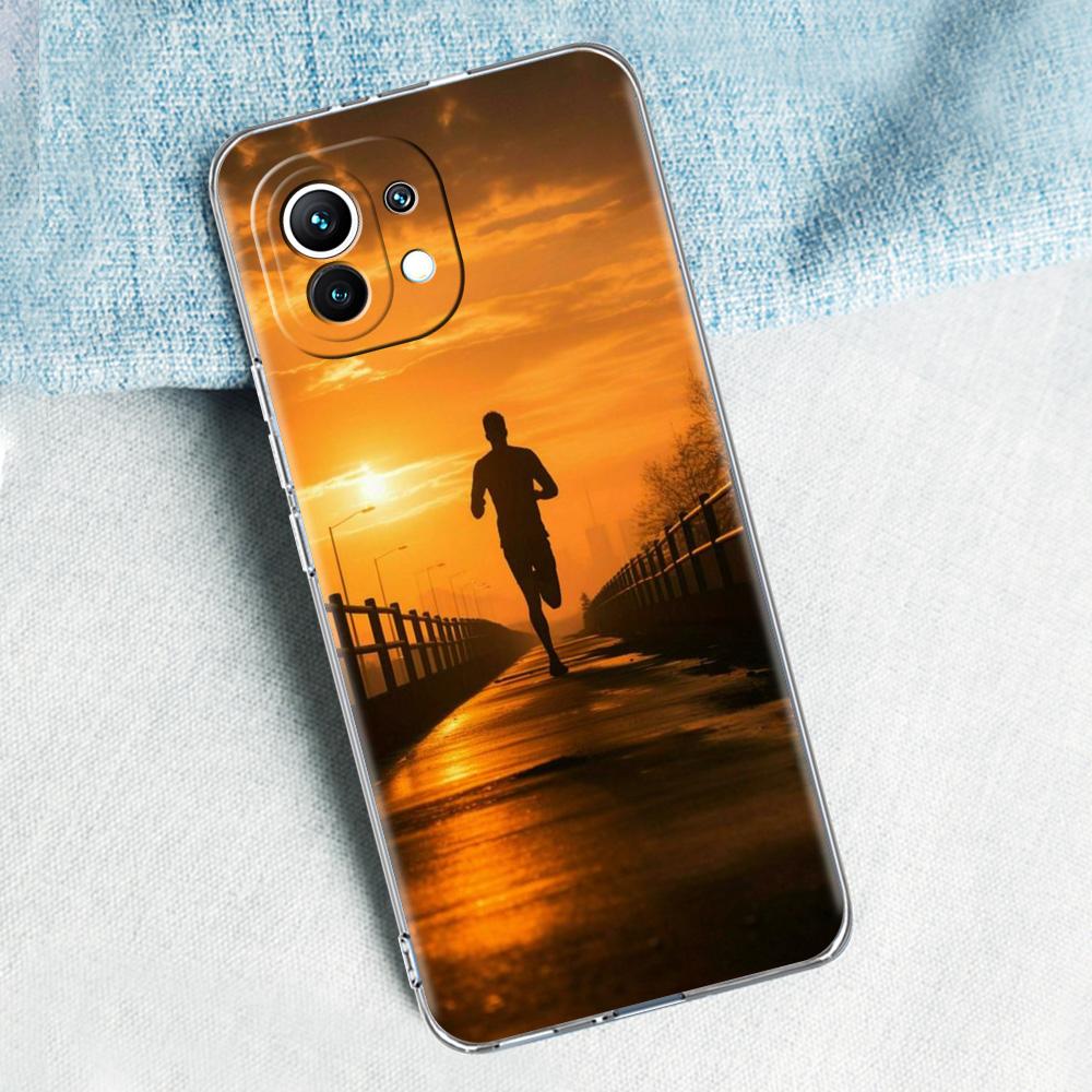 Чехол для телефона для Xiaomi Mi 15 14 13 12 11 Lite 15T 13T 12T Pro Poco X7 X6 X5 Pro 5G X3 NFC F7 F6 F5 Крышка Беги марафон Бег