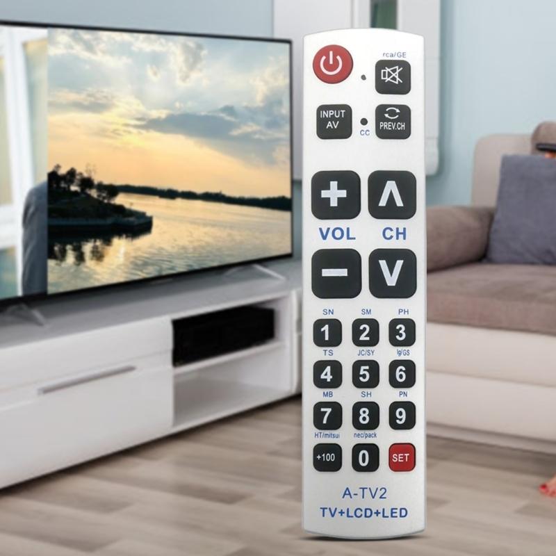 Big Button Universal Remote Compatible for More TV Brands for Elderly Use Replacement Accessory