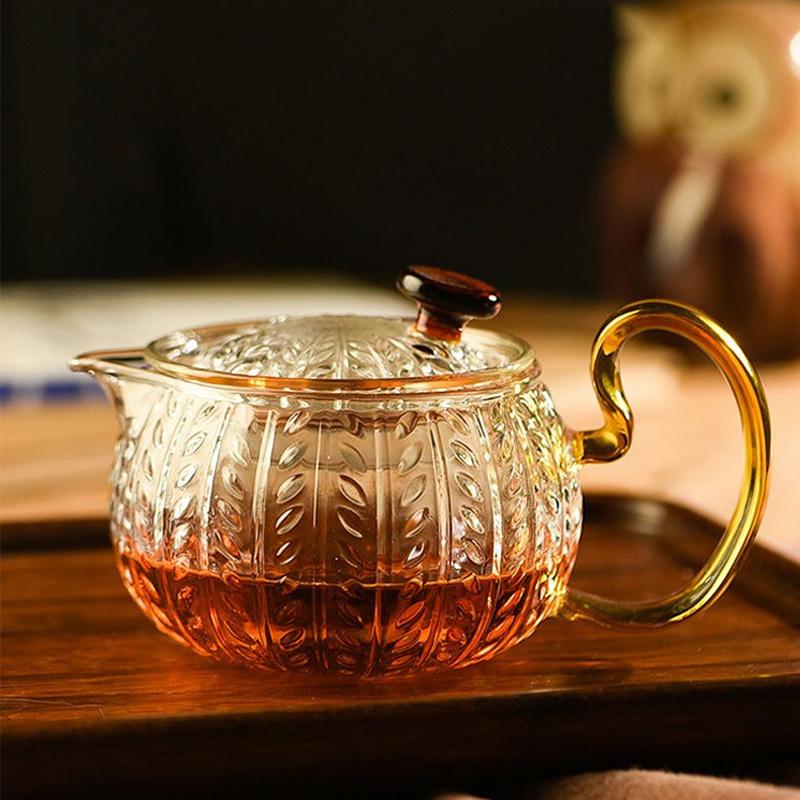 Стеклянный чайник Термостойкий Утолщенный чайник Разделение чая и воды Стеклянный чайник Чайный фильтр-инфузор Высокий боросиликат Китайский чайный сервиз