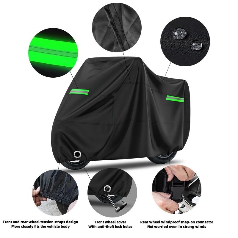 Universal protective cover for bicycles and motorcycles -water and sun resistant, durable. Can be used both indoors and outdoors