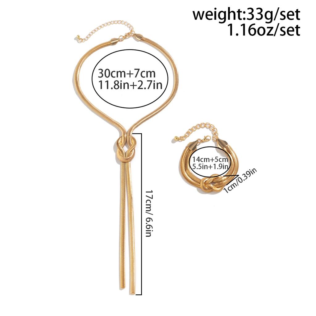 Salircon Gothic Punk Metal Flat Snake Chain Chest Necklace Women's Sexy Tie Long Tassel Necklace Aesthetics Party Set Jewelry
