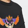 Adidas Originals Cartoon Print Round Neck Sweatshirt Unisex Tops Black IP7548