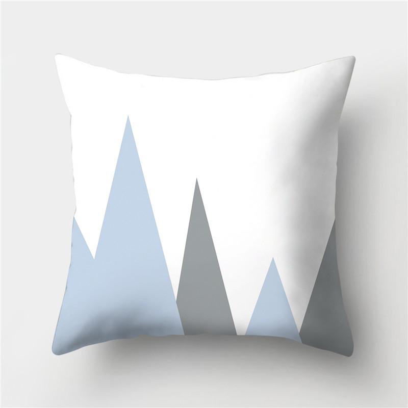 Grey Blue Pillowcase Geometric Cushion Cover Peach Skin Cushion Sofa Cushion Cushion Pillowcase Home Decor Pillowcase