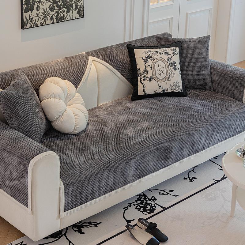 Диванная подушка в кремовом стиле Four Seasons, универсальное полотенце с полным покрытием, полностью завернутый чехол, вафельная высококачественная диванная подушка, нескользящая