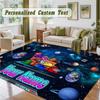 Crystal Velvet Square Rug Custom NameAmong Us Pattern Non Slip Home Floor Decor Rug