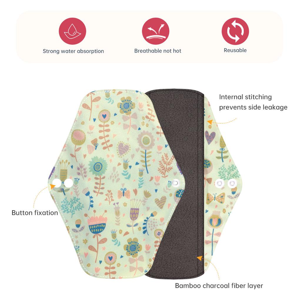 Набор из 11 предметов: многоразовые менструальные прокладки, моющиеся менструальные гигиенические прокладки и прокладки для менструального ухода.