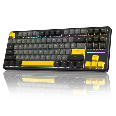 Игровая клавиатура ATTACK SHARK x MAMBASNAKE X87 с прокладкой Blueberry Gasket, линейным PBT-пластиком, OEM-подключением, 3 разъемами, TFT RGB-подсветкой, 87-дюймовой печатной платой и инструкцией на японском языке.