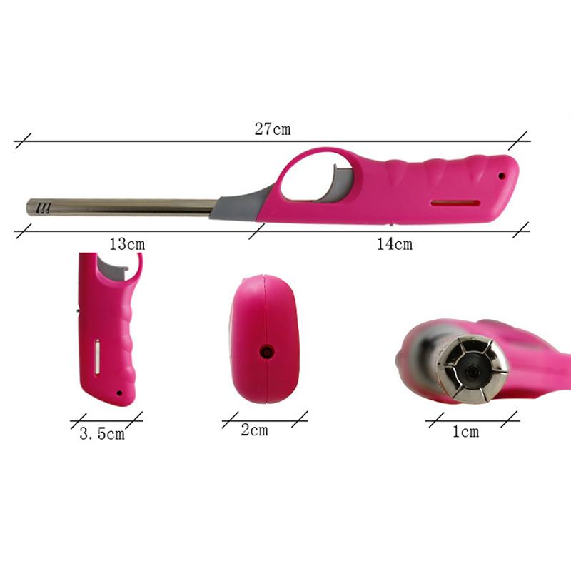 Бутановая зажигалка многоразового использования для кухни, камина, пилотной лампы, барбекю, плиты, пластиковых зажигалок для свечей, цвет случайный