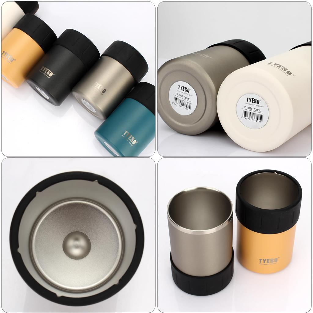 TYESO Tumbler Can Holder, Keeps 350ml Cans Cold and Warm, Non-Slip, Vacuum Insulated (Blue, 350ml)