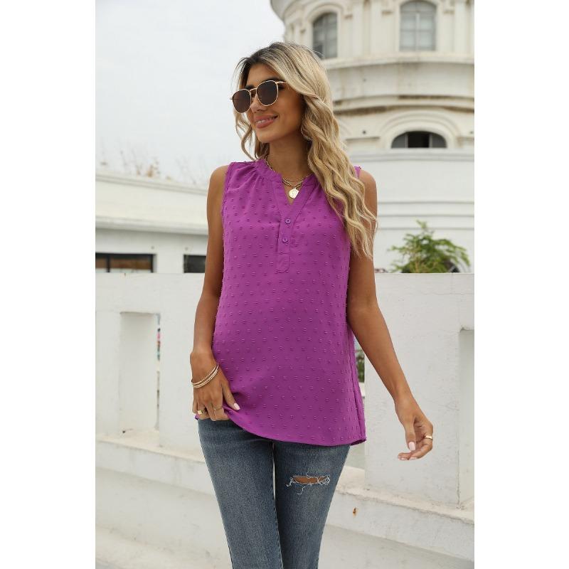 Летний женский жилет, однотонный свободный жаккардовый топ без рукавов с v-образным вырезом