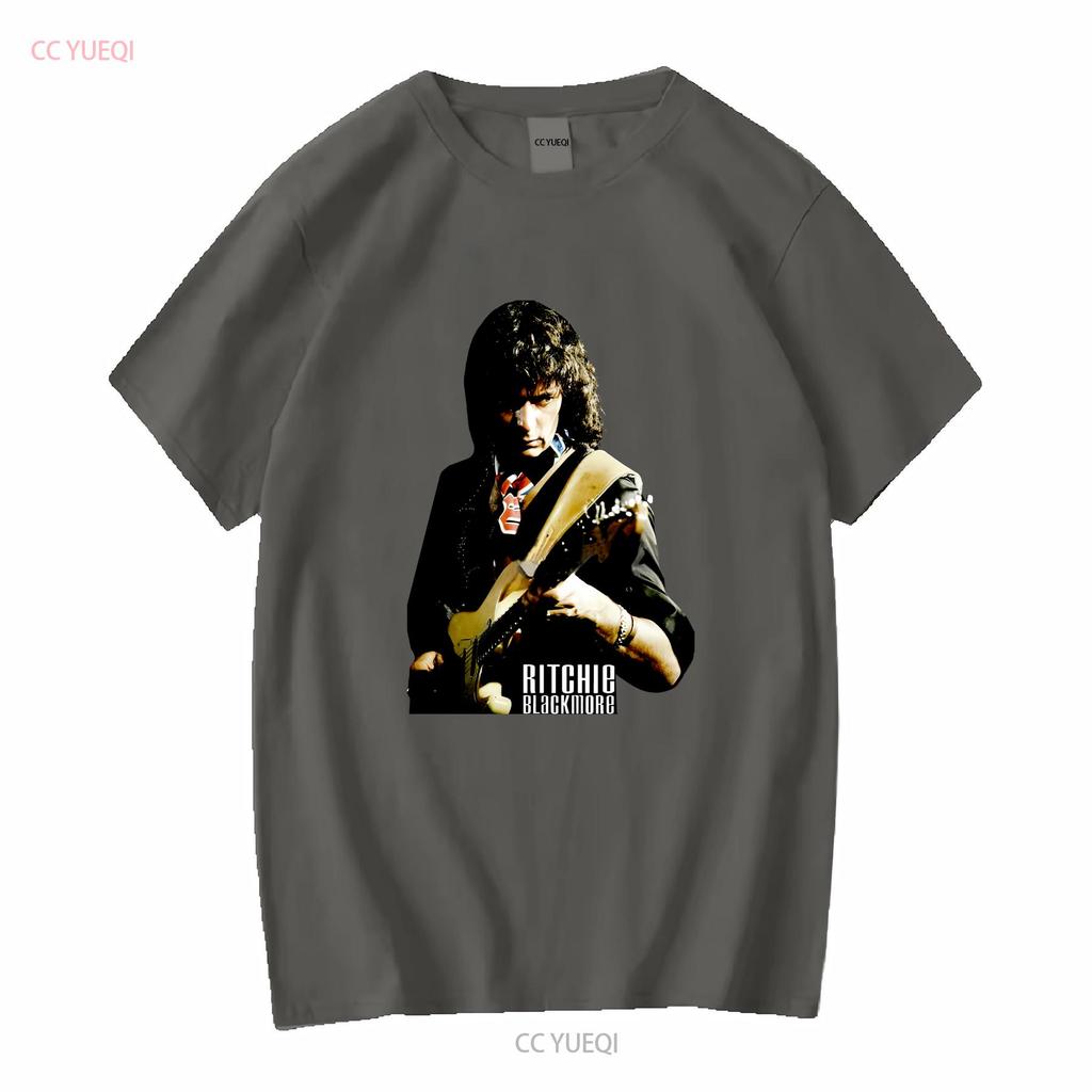 Мужская футболка Ritchie Blackmore Deep Purple Черная Все размеры 1PT134 с длинным или коротким рукавом винтажная стираная топ для повседневной носки