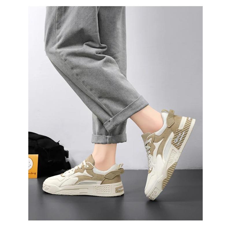 Новые осенние мужские кроссовки. Мужская удобная обувь на платформе. Трендовая вулканизированная обувь на шнуровке. Белые повседневные кроссовки Zapatillas.