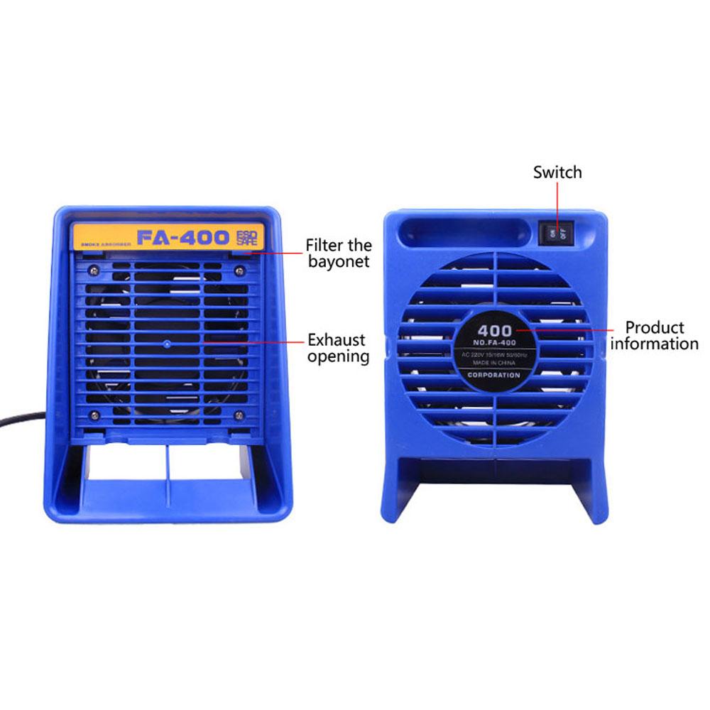 FA-400 Паяльник Дымопоглотитель Вытяжка для пайки Воздуходувка Настольный вытяжной вентилятор