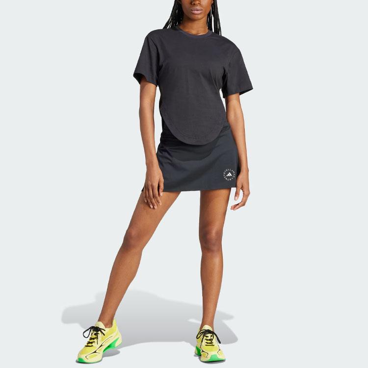 adidas Женская футболка с изогнутым подолом X Stella McCartney Sportswear, черный IN3656