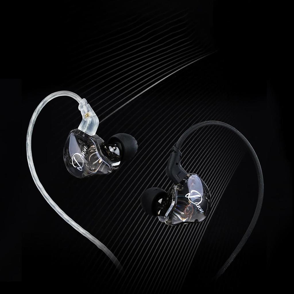 KZ Dawn HiFi Wired Ear 10mm Up Dynamic Canal 10mm Large Diameter Dynamic Heavy Sound Super For Home Silver Plated Plated Cable and Microphone