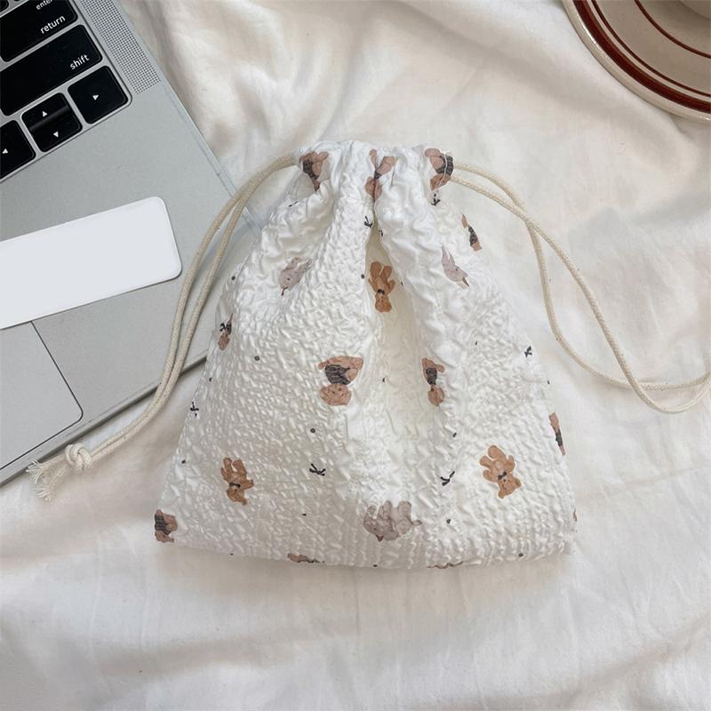 1 шт. сумка для хранения разных вещей на шнурке, мультяшная сумка на шнурке с медведем, многофункциональная тканевая сумка, пылезащитный портативный органайзер, многостильный