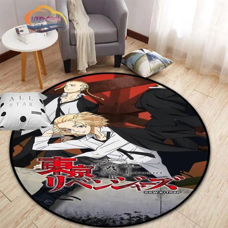 Аниме Токио Мстители круглый ковер мультфильм коврик для гостиной кухни столовой детские коврики коврик для йоги
