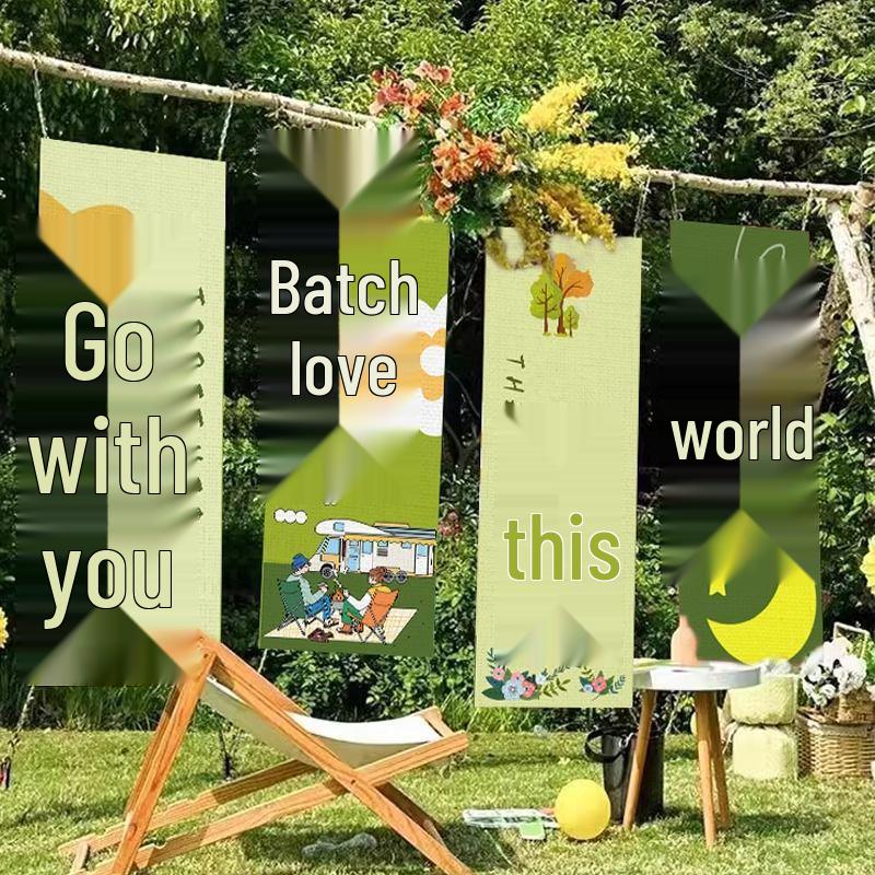 Outdoor Camping Red Check Picnic Backdrop & Atmosphere Decoration