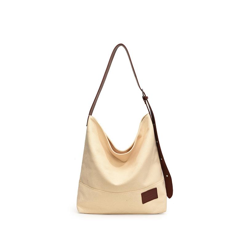 Leisure Commuting Large Capacity Canvas Bag Women's 2025 New Spring and Summer One-shoulder Crossbody Bag College Student Tote Bag