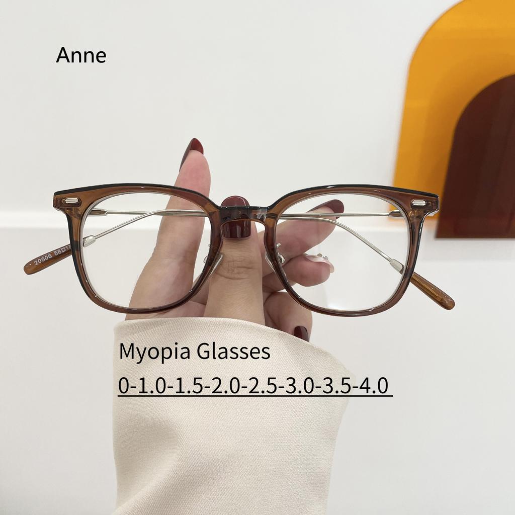 Retro  Metal Square Myopia Glasses Women Frame Rivets Decoration Anti Blue Light Men Optical Frame Computer Glasses