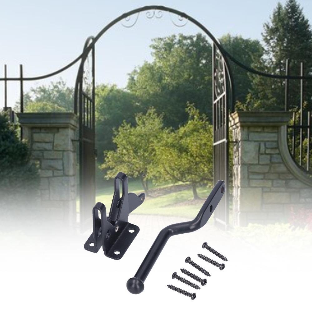 Easy Install Self-Locking Gate Latch Durable Fence Bolt Lock Heavy Gate Latch Kit Wooden Fences
