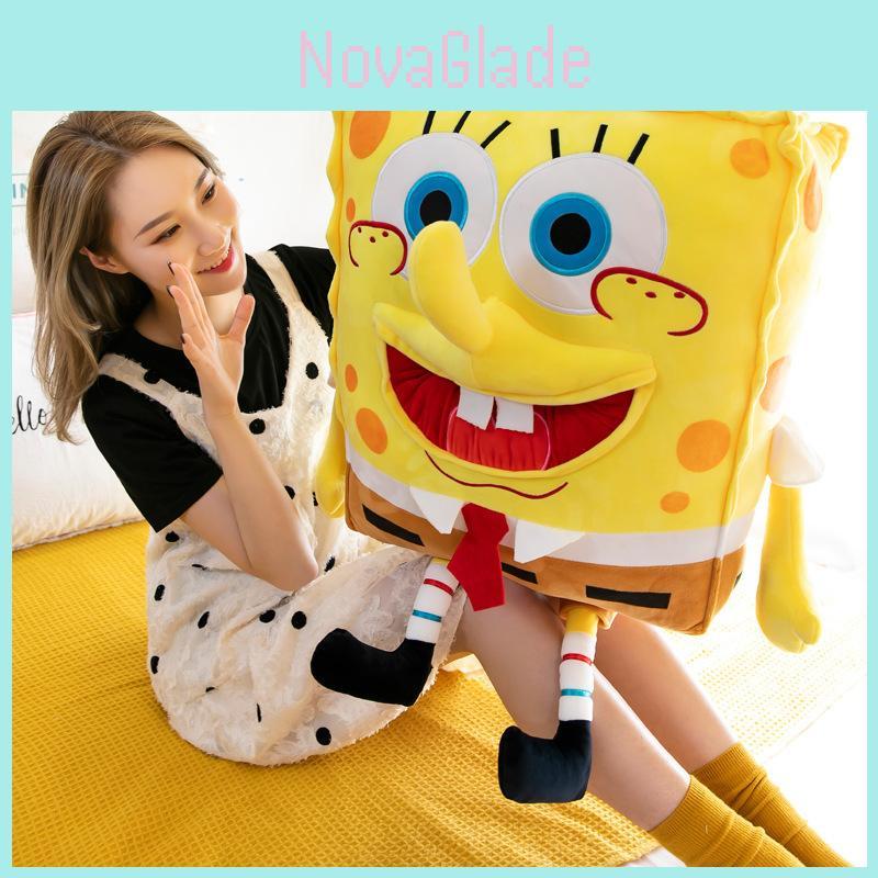 Adorable Giant 3d Spongebob Plush Doll With Soft Feather Cotton Filling Perfect For Children
