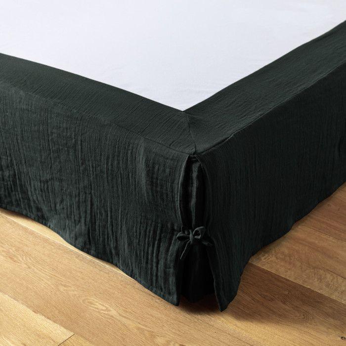 Cache-sommier "Gaïa" toutes dimensions "Gaze de Coton" l'Effet Papillon - 160x200 - Gaia Sapin