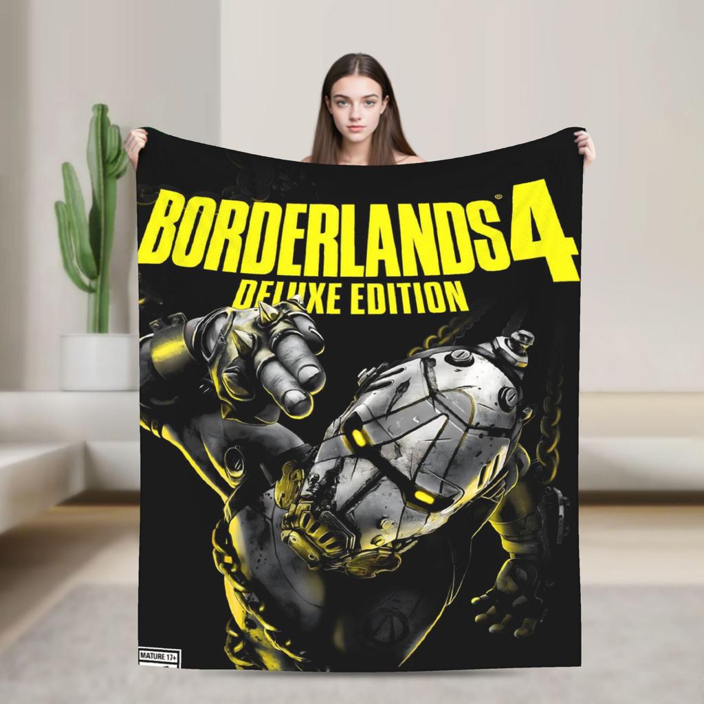 B-Borderlands 4 Warm Blanket  Kids Plush Throw Blanket Novelty Outdoor Flannel Bedspread Sofa Bed Cover