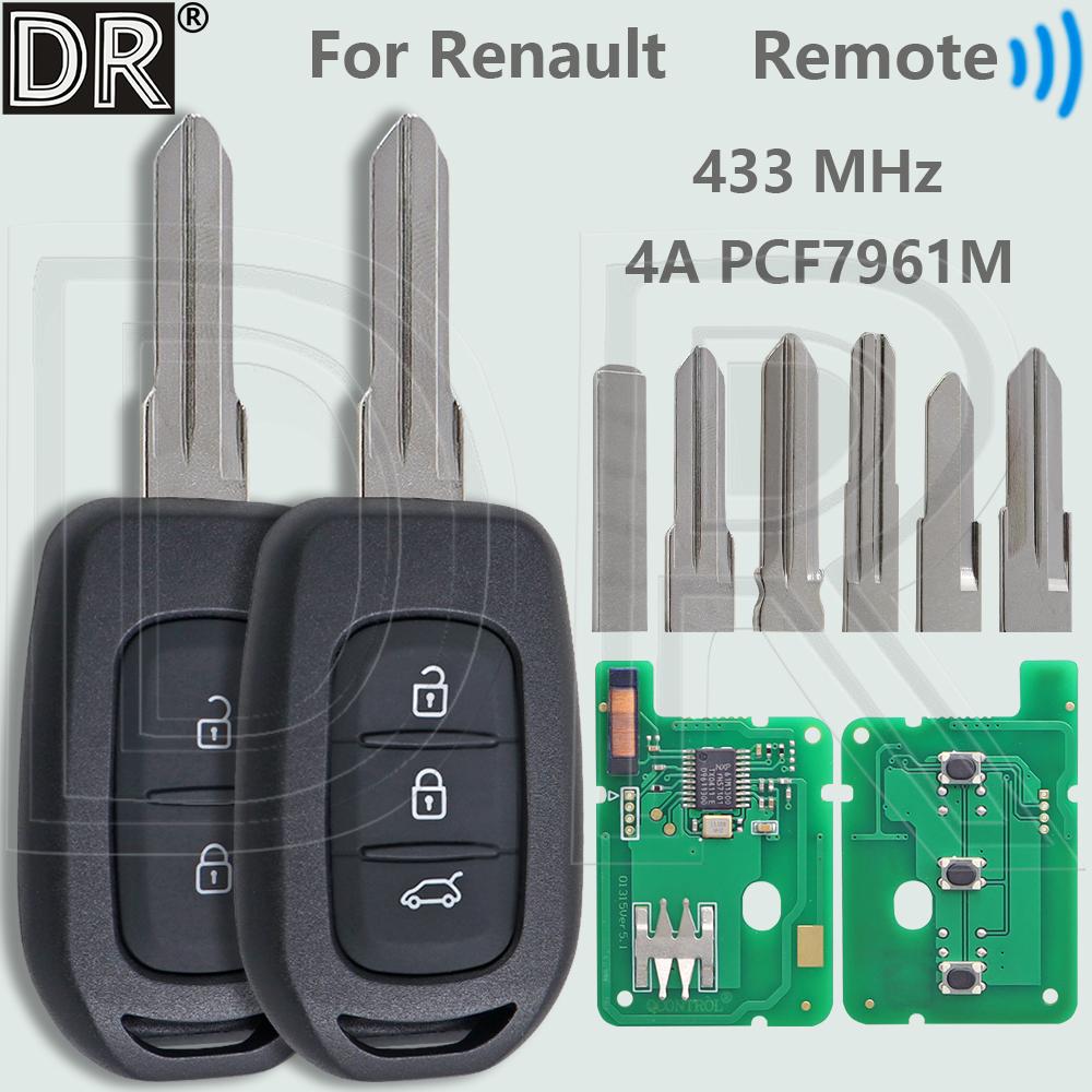 DR 4A PCF7961M 433 МГц Автомобильный Пульт Ключ Для Renault Dacia Sandero Logan Lodgy Dokker Clio4 Master3 Duster Vauxhall Vivaro Trafic