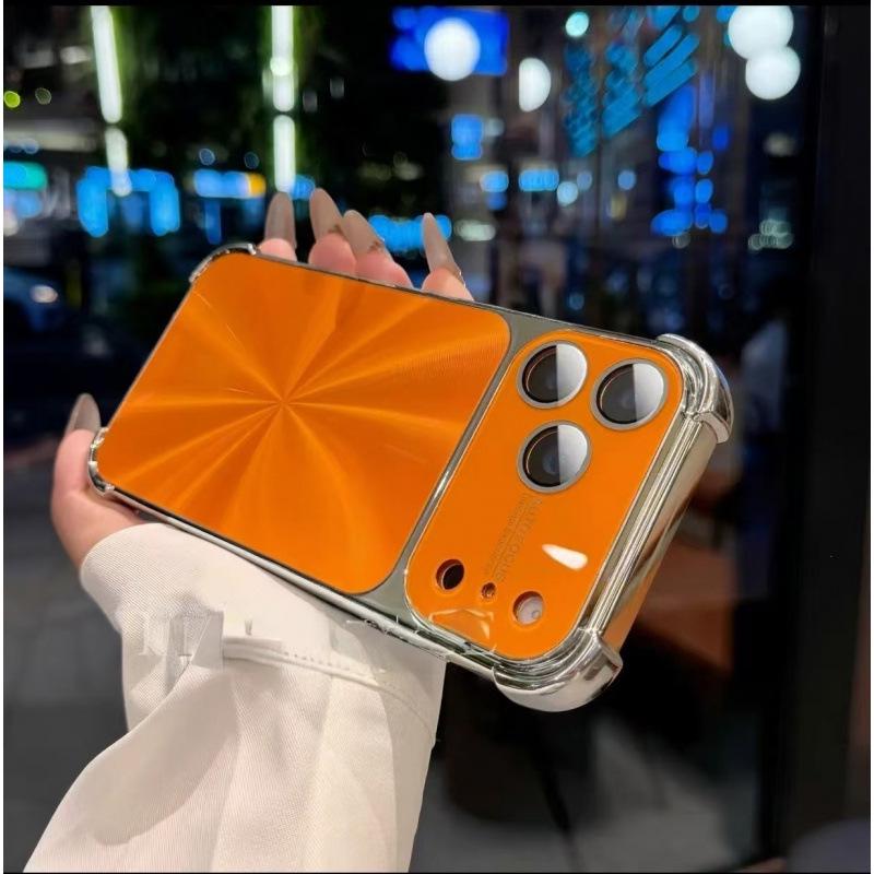 Электроplating Чехол Aurora с узором CD для iPhone 17 Pro Max с защитой четырех углов от падения | Защитный чехол Apple для моделей iPhone 14-16