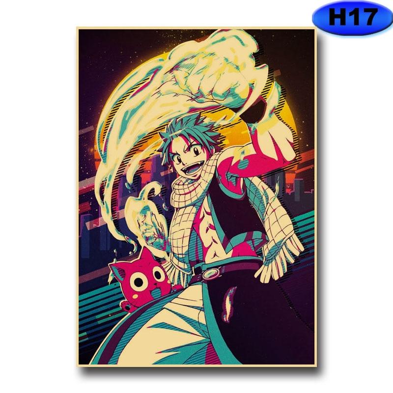 Anime Fairy Tail Posters Wall Stickers Kraft Paper Retro High Definition Poster Home Decor Living Room Bedroom Bar Decoration
