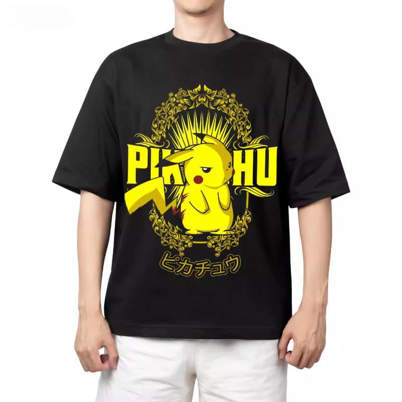 Pokémon Anime Peripherals Printed Tshirt Mens and Womens Summer New Harajuku Loose Casual Trend Shortsleeved Top