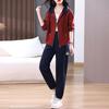 Women's Spring-Autumn 2025 Casual Sportswear: Fashionable, Age-Reducing Sweatshirt Two-Piece Set for Middle-Aged Moms
