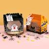 4pcs Halloween Kraft Paper Treat Boxes with Clear Window Gift Tags Halloween Party Bakery Candy Box Trick or Treat Kids Gift Box