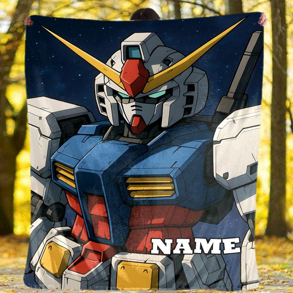 Gundam Outdoor Customize Your Name Blanket Soft Lightweight And Versatile For All Seasons Perfect For Travel Camping Picnics Sofa Office Bed Living