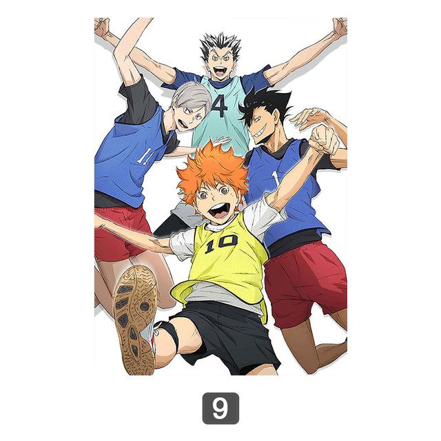 Японское аниме Haikyuu, волейбольный мальчик, мультяшный постер, настенный художественный принт, холст, живопись, фотографии для гостиной, украшение Cuadros