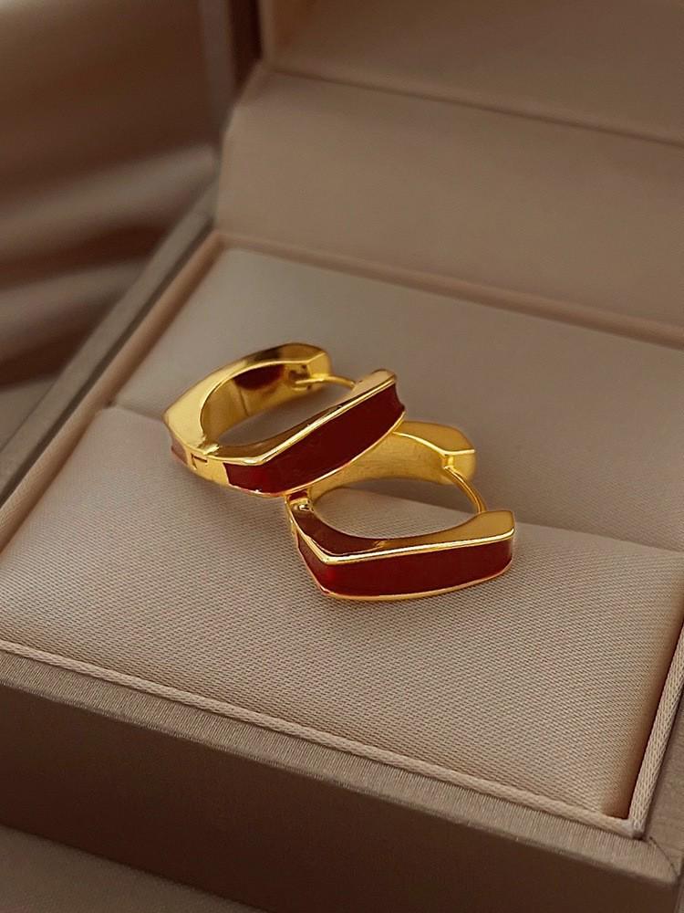 Геометрические серьги-кольца в корейском стиле: Элегантные, Универсальные Украшения для Ушей для Женщин и Студенток