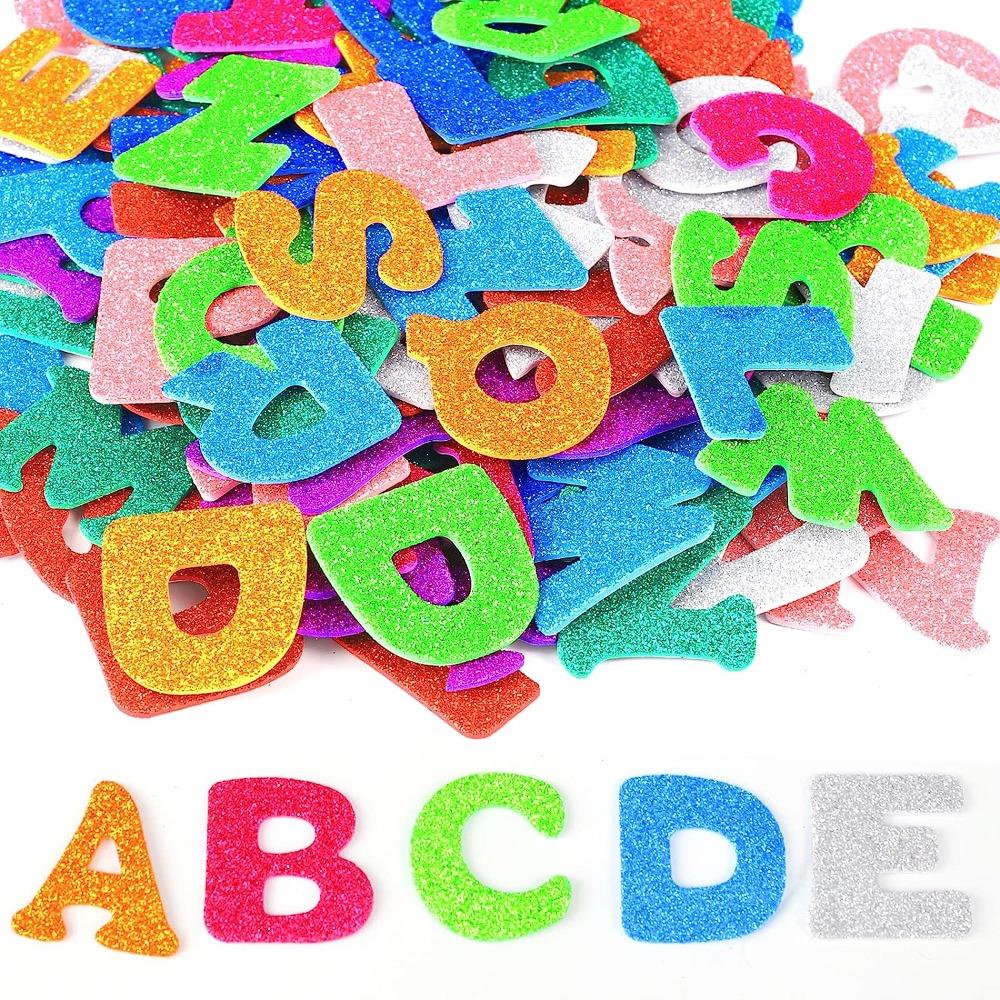 140pcs 1.7inch Alphabet Stickers EVA Self-Adhesive for Scrapbooks,Cards