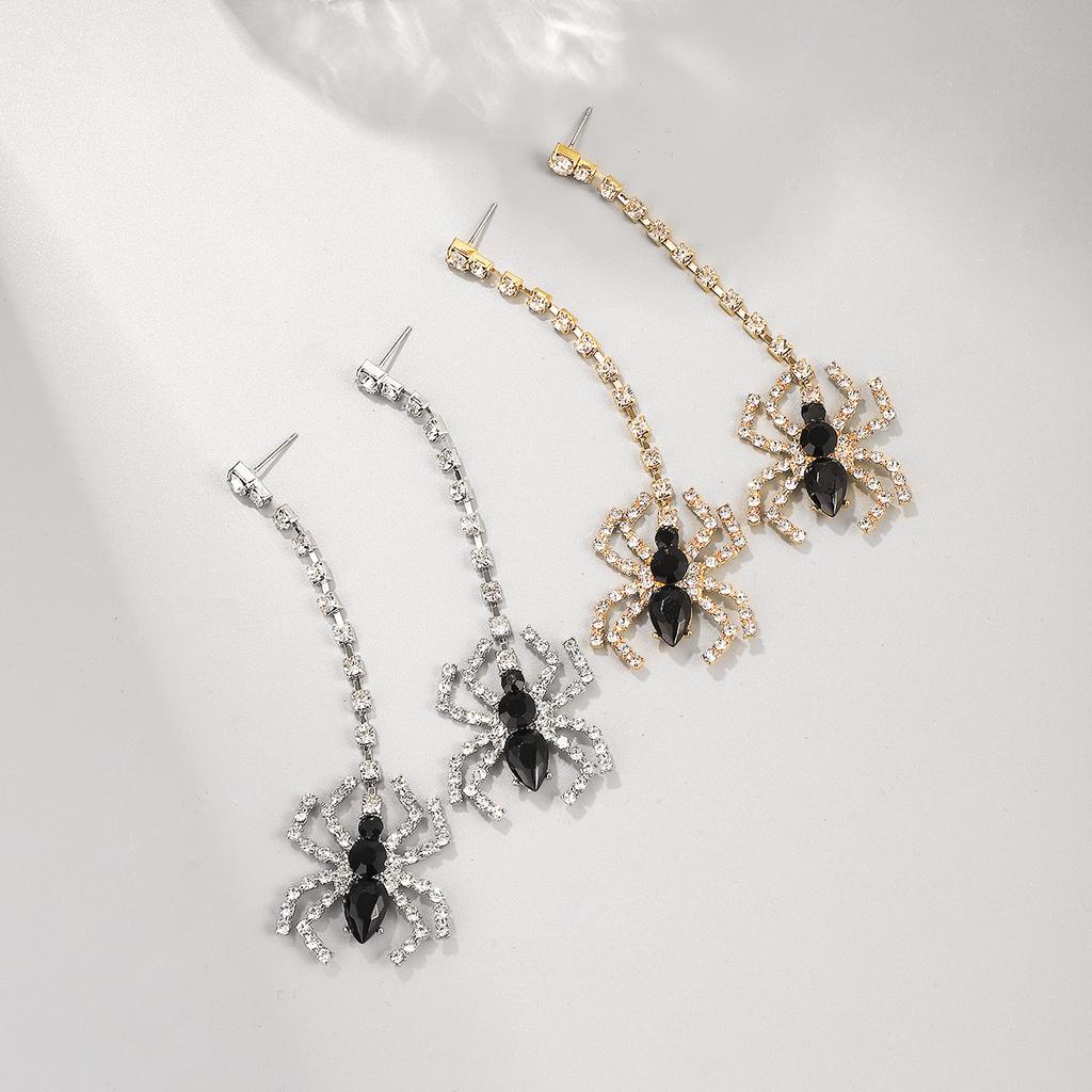 Сверкающие серьги-пауки для вечеринки, женские украшения с насекомыми, уникальные и крутые